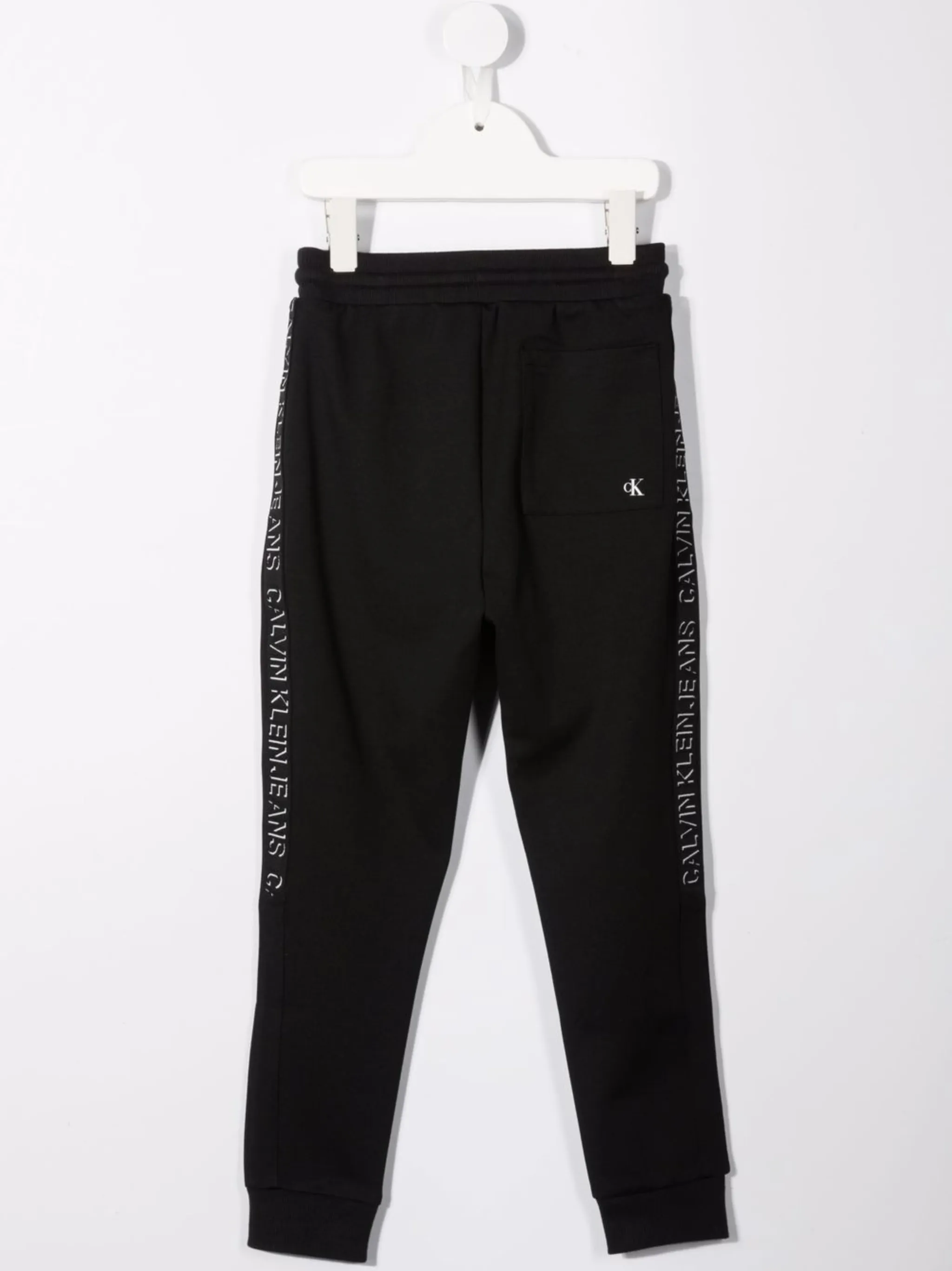 Спортивные брюки с логотипом и кулиской Calvin Klein Kids, черный — фото 2