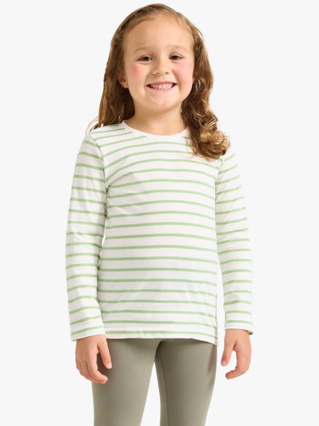 

Детская футболка в полоску с длинным рукавом Lindex, цвет Light Green/Multi
