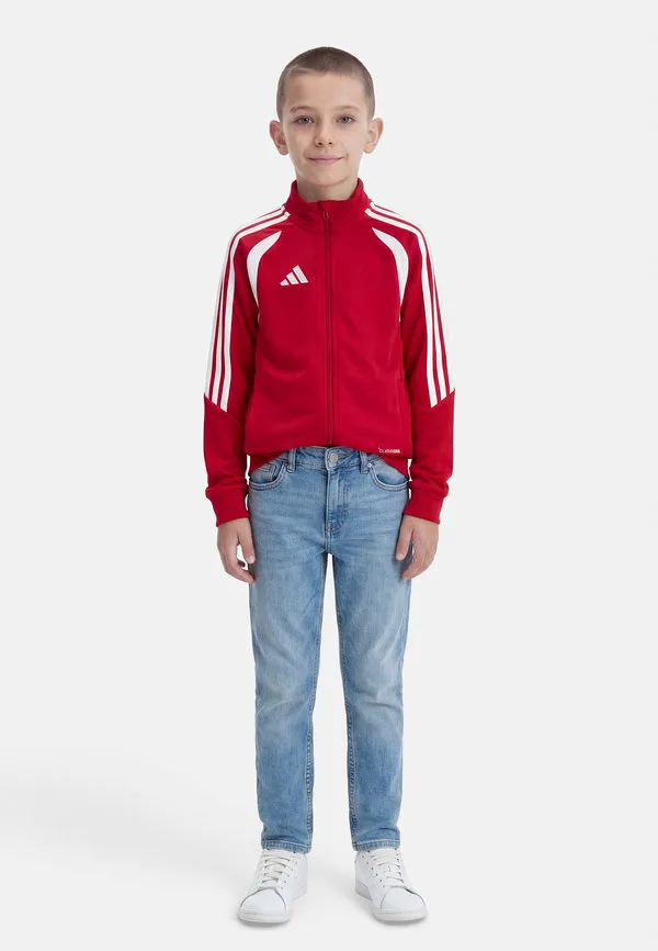 Детская тренировочная куртка tiro league, унисекс, толстовка на молнии Adidas Performance, Team Power Red/White