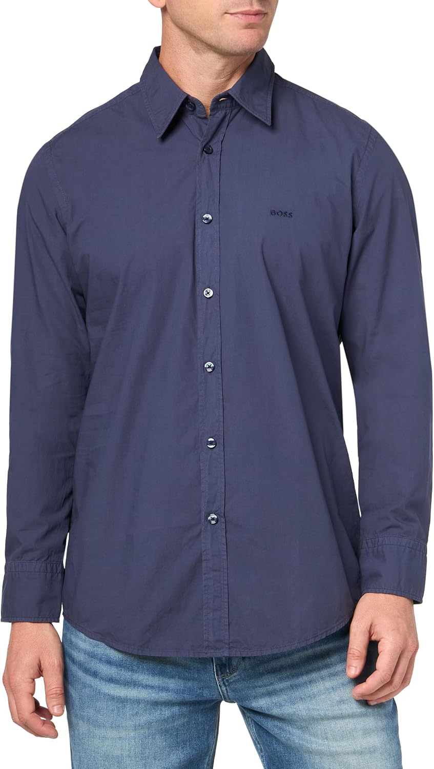 

BOSS Мужская мягкая фланелевая рубашка на пуговицах, Blue Dawn