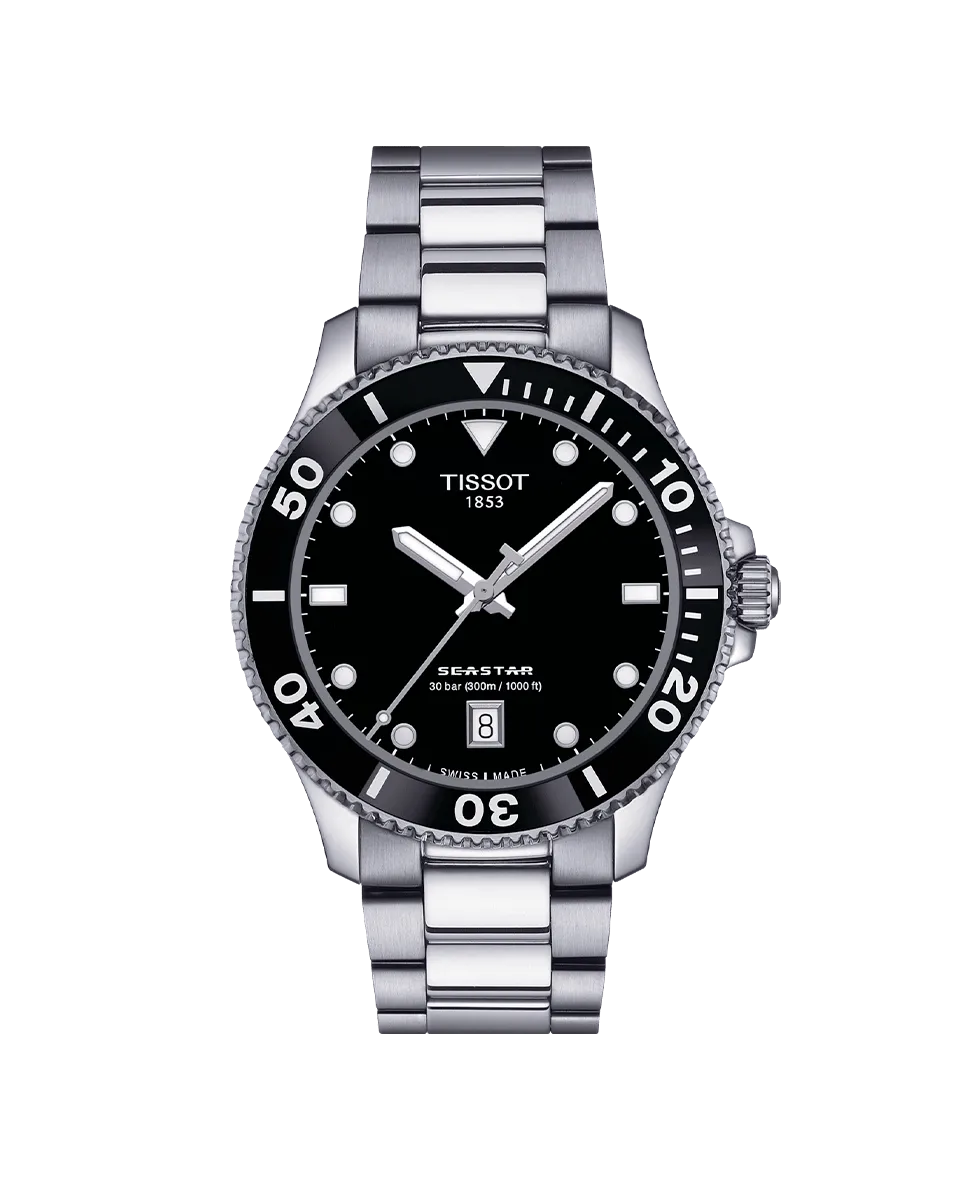 

Мужские часы из коллекции Seastar в стальном корпусе Tissot, серебряный