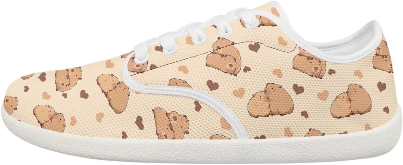 

Женские и подростковые кроссовки Forchrinse с декоративной бабочкой, широкие, для бега и тенниса, с нулевым перепадом, модные кроссовки с мягкой подошвой, Capybara