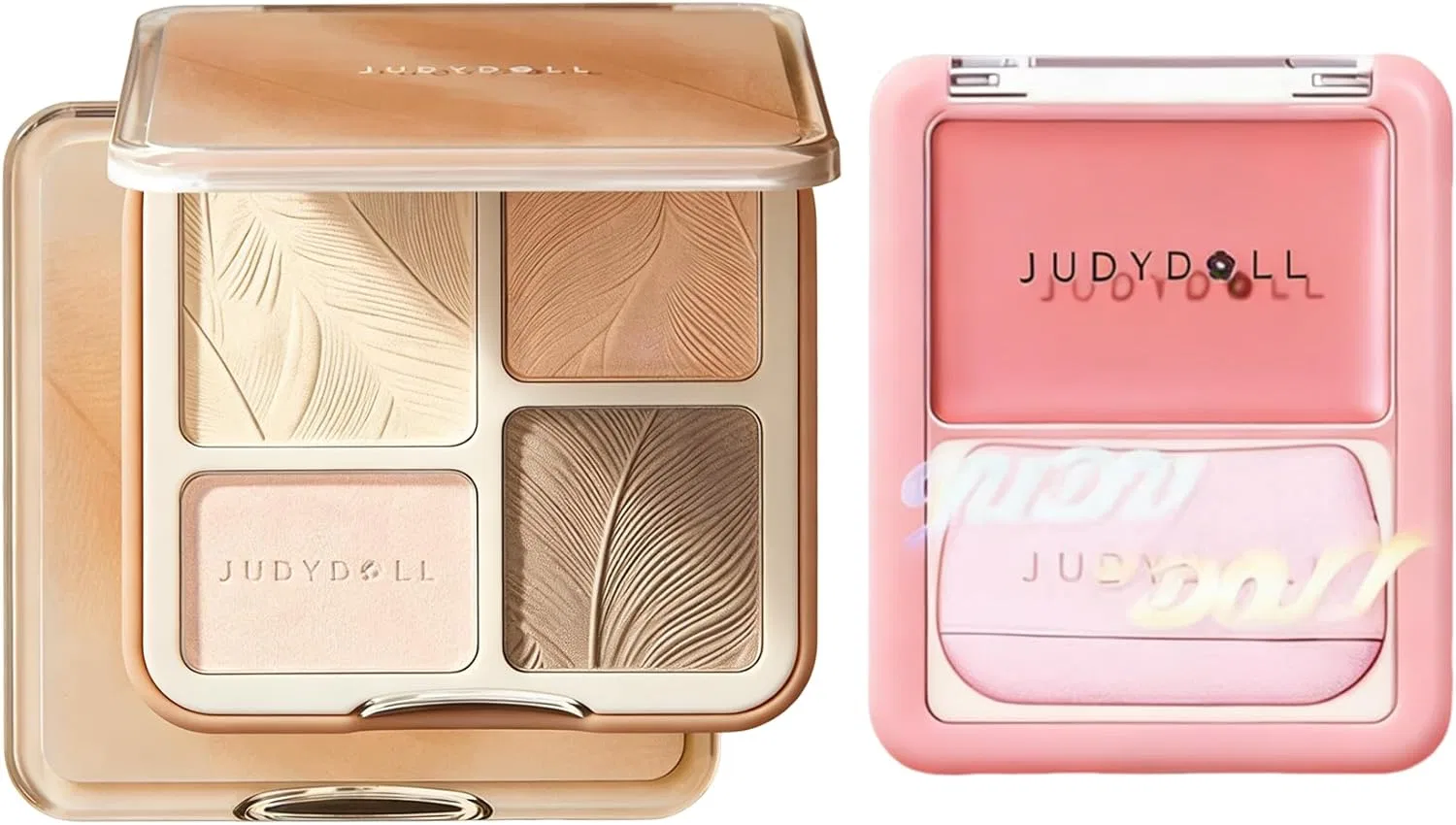 Палитра для макияжа Judidor Merihari Master Palette + Cheek Cream с пуховкой, оттенок #05N Airy Covertone 01 Fierce Beach Shiny-X