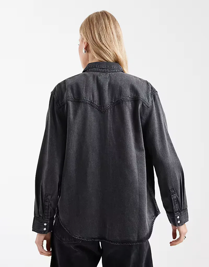 Черная джинсовая рубашка Levi's Teodora в стиле вестерн — фото 4