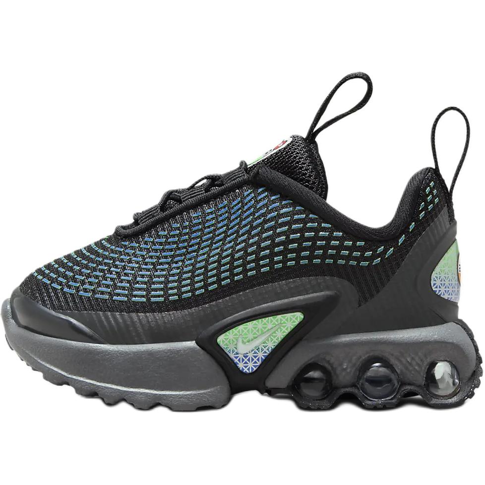 

Air Max Dn с амортизацией и дышащие низкие детские ботинки для малышей Nike, черный/синий/зеленый