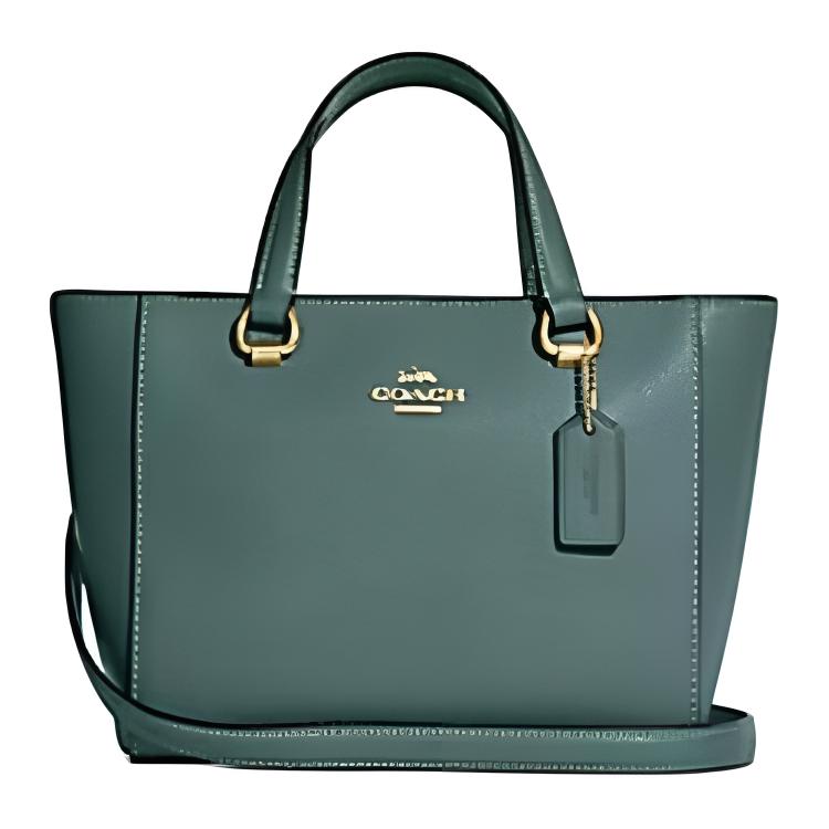 

COACH Сумка Alice Cross Grain Leather через плечо, сумка-трансформер, женская, цвет "черно-зеленый"