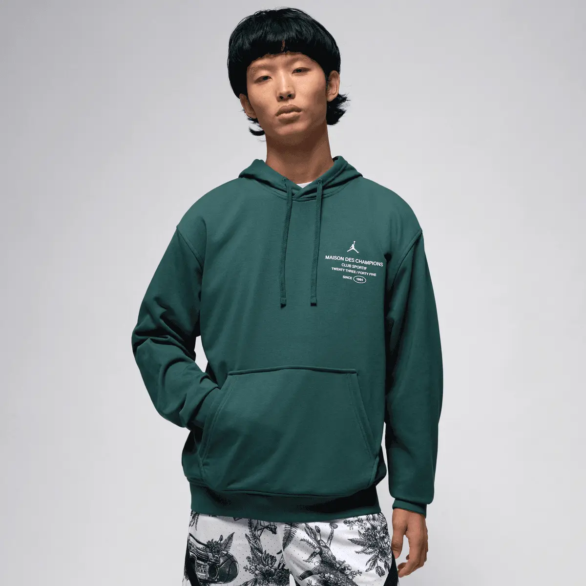 

Худи Jordan Dri-FIT Sport Fleece, зеленый/белый