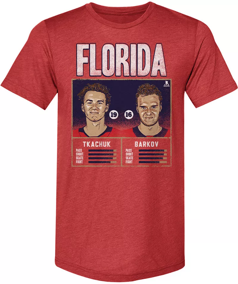 

Красная футболка для взрослых Florida Panthers Мэттью Ткачука и Сэма Беннета 500 уровня 500 LEVEL