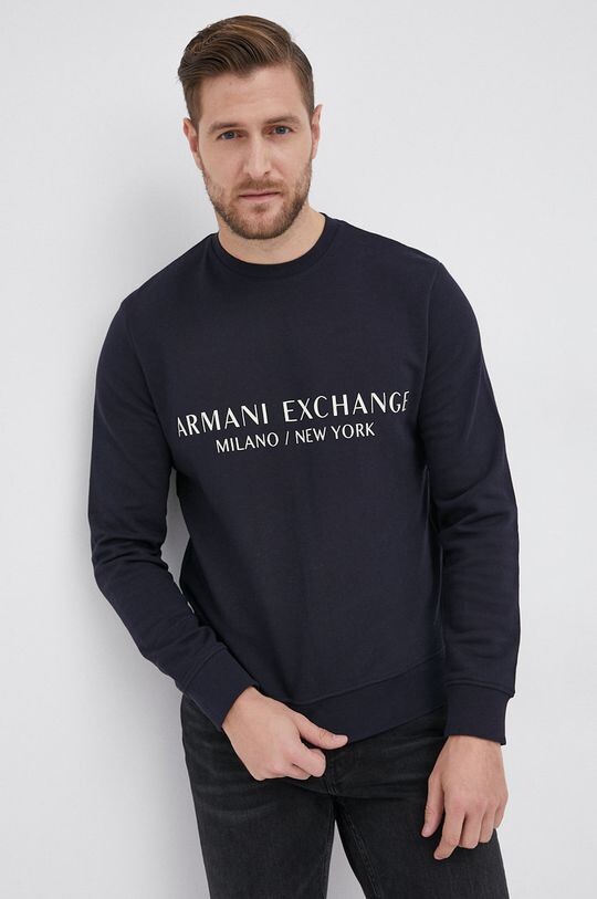 

Хлопковая толстовка Armani Exchange, темно-синий