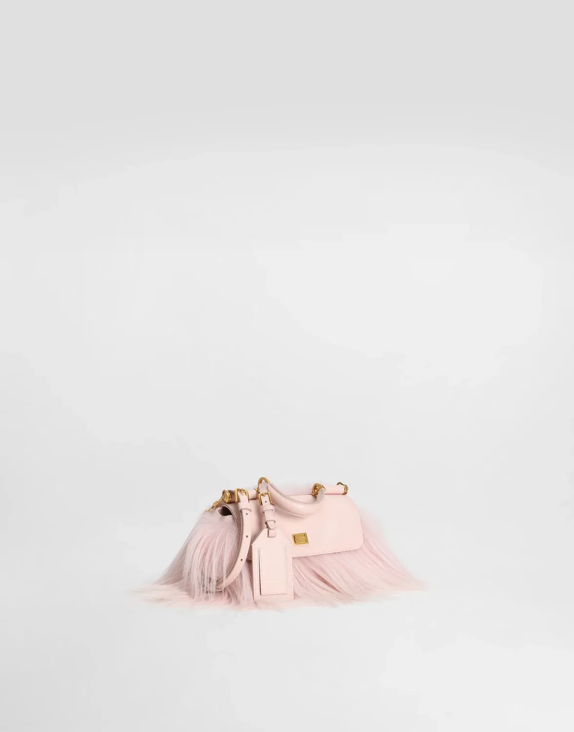Сумка Mini My Sicily из меха длинношерстной козы и телячьей кожи плонже DOLCE & GABBANA, белый — фото 4