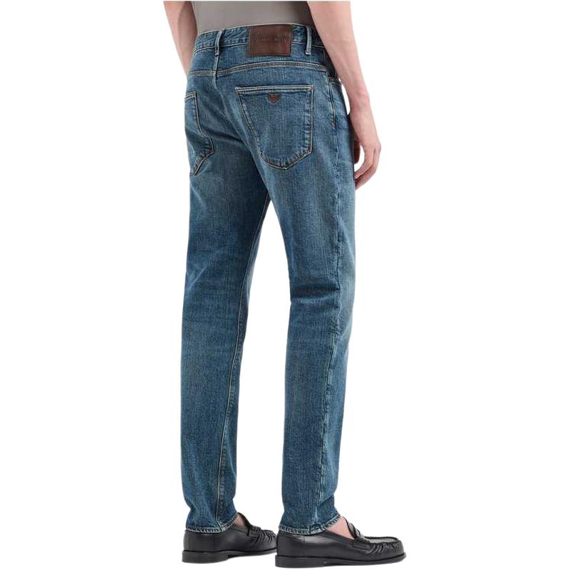 Джинсы J06 Slim Fit постиранные EMPORIO ARMANI, индиго — фото 4