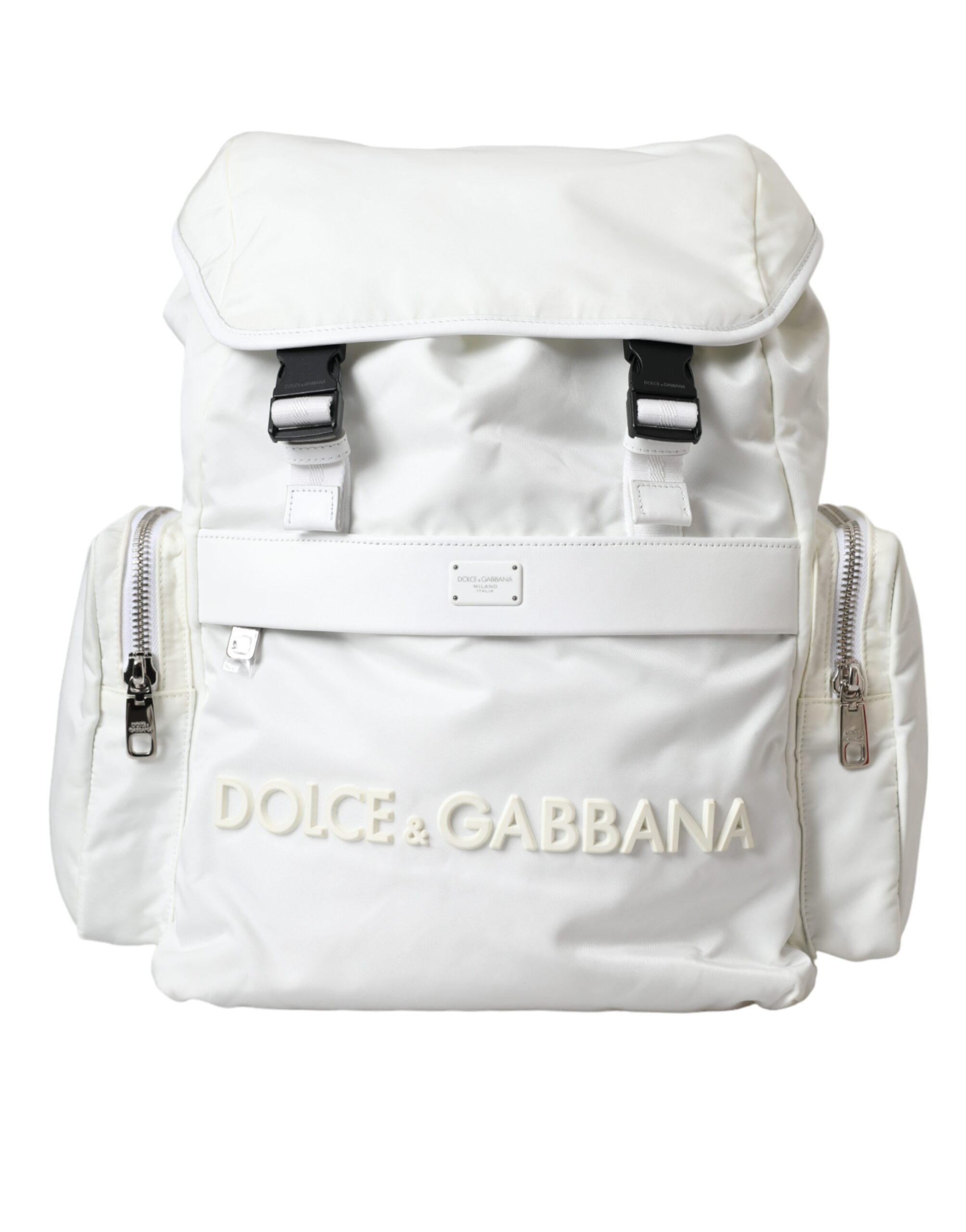 

Белый нейлоновый резиновый рюкзак с логотипом Dolce & Gabbana