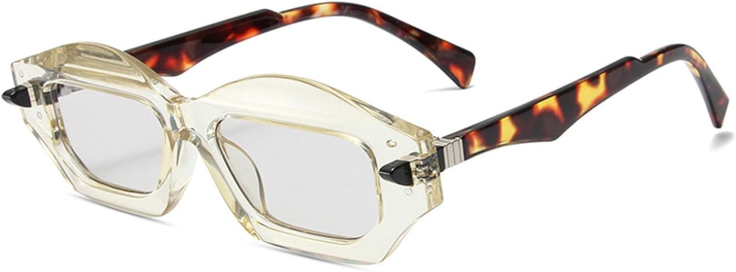 

Модные уникальные солнцезащитные очки в форме многоугольного кошачьего глаза, двухцветные, для женщин и мужчин, в стиле ретро, ​​с заклепками и градиентным переходом цвета VVTWSSW, Yellow Light Gray