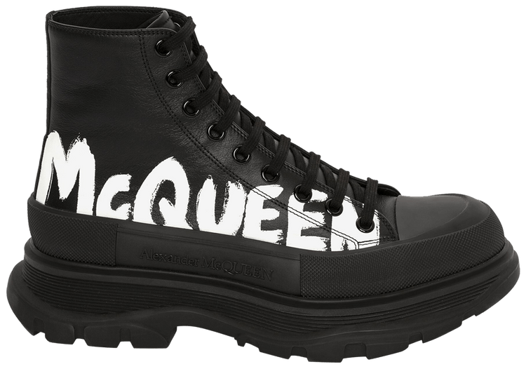 

Ботинки Alexander McQueen Tread Slick Boot 'Graffiti Logo - Black', черный