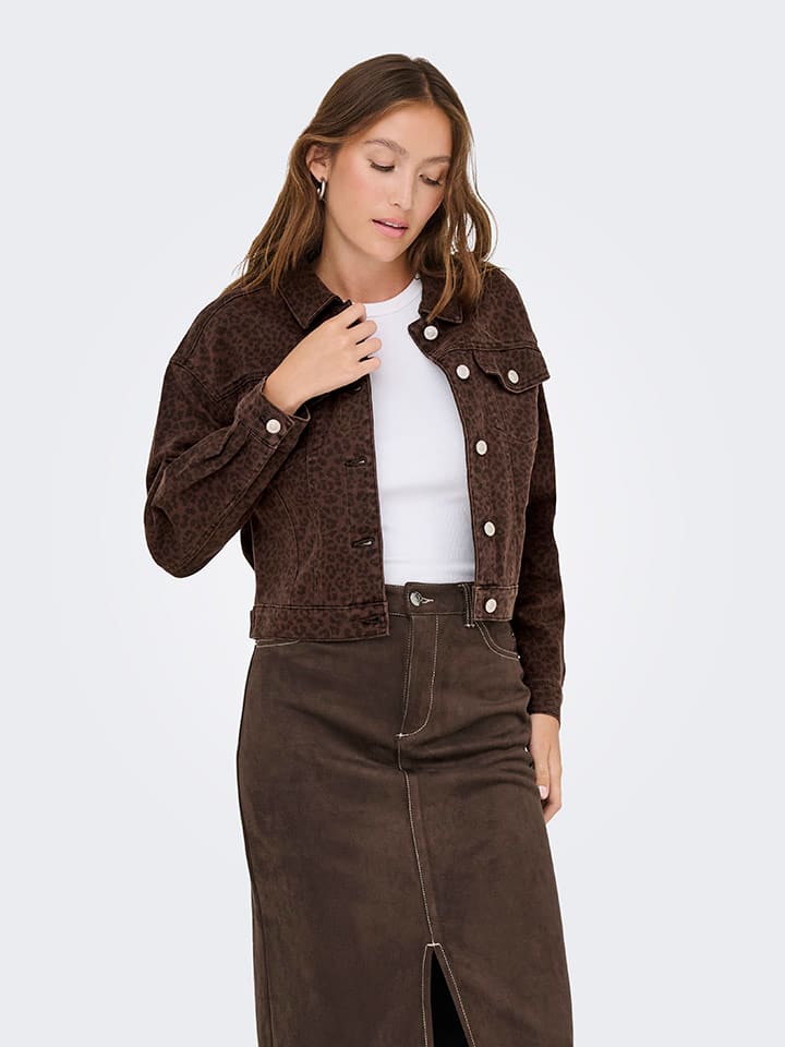 

Куртка-рубашка темно-коричневого/черного цвета ONLY