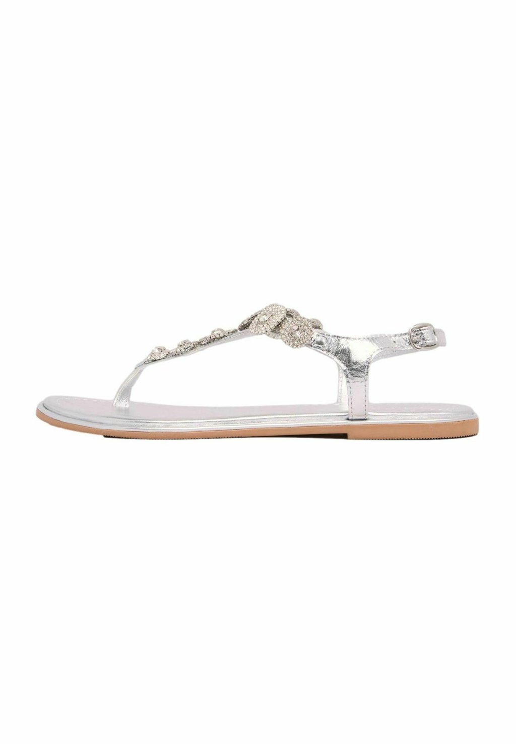 Сандалии с Т-образной застежкой REGULAR FIT-EMBELLISHED STRAPPY Lipsy, серебряный