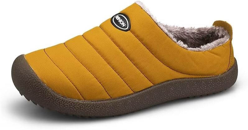 

Мужские и женские водоотталкивающие теплые хлопковые тапочки для дома и улицы в холодную погоду Zonkacen, оранжевый