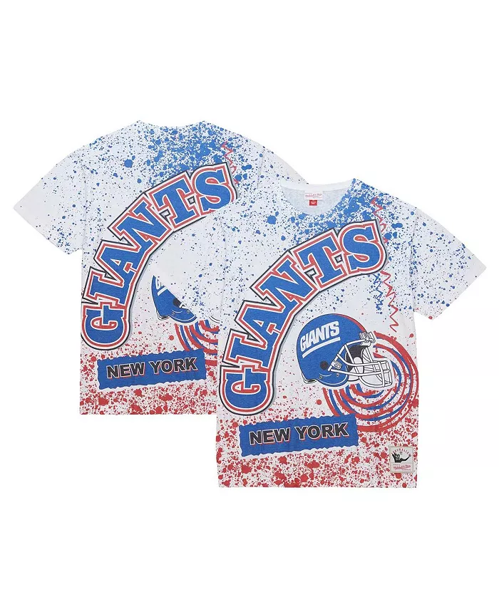 

Мужская белая футболка New York Giants Big Tall Allover Print Mitchell & Ness