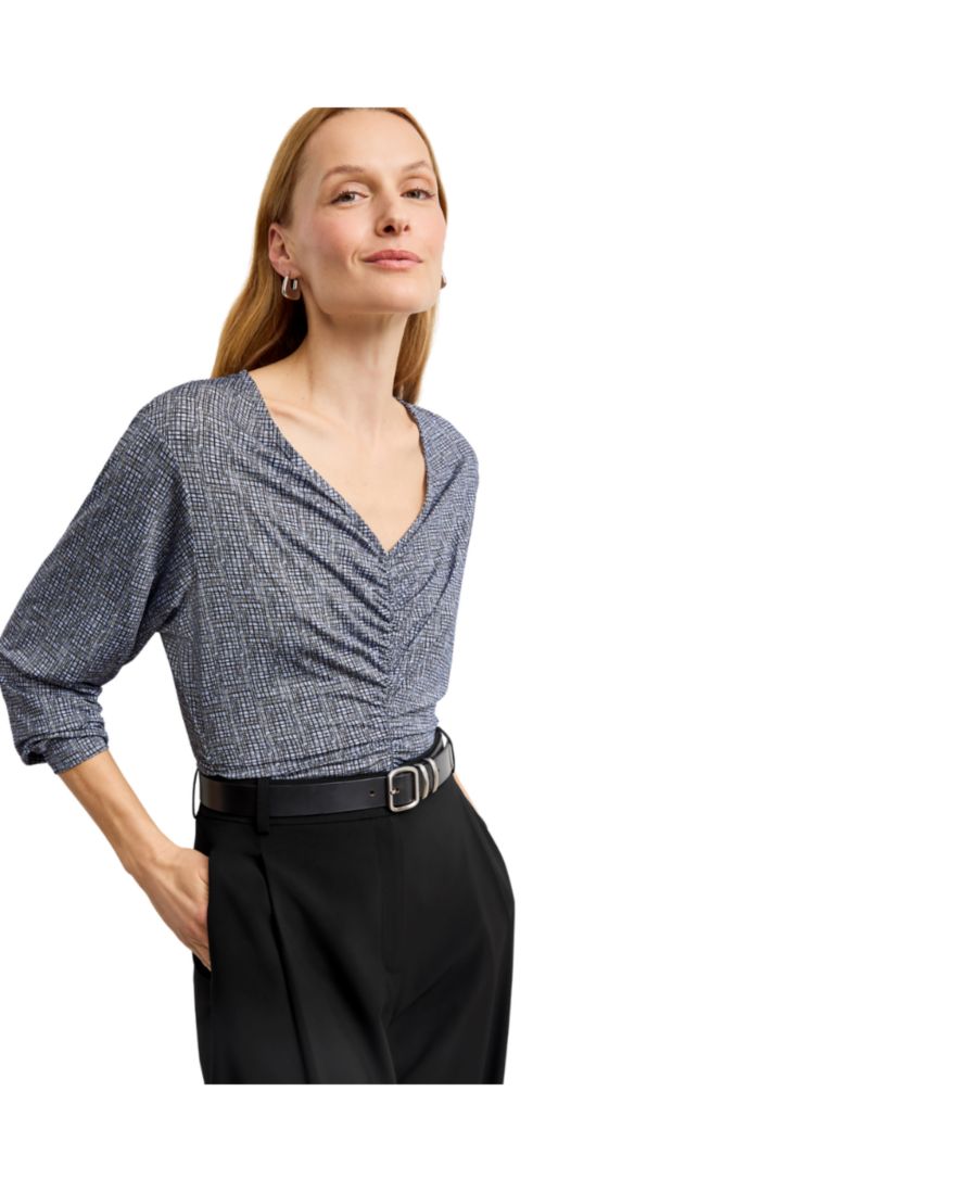 

Женская блузка Amina с драпировкой - трикотаж с принтом MMLaFleur, Blueprint sketch