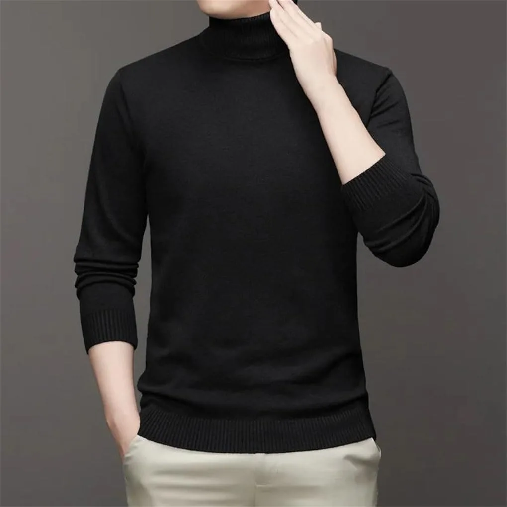 Мужской водолазный свитер Slim Fit с длинным рукавом — фото 3