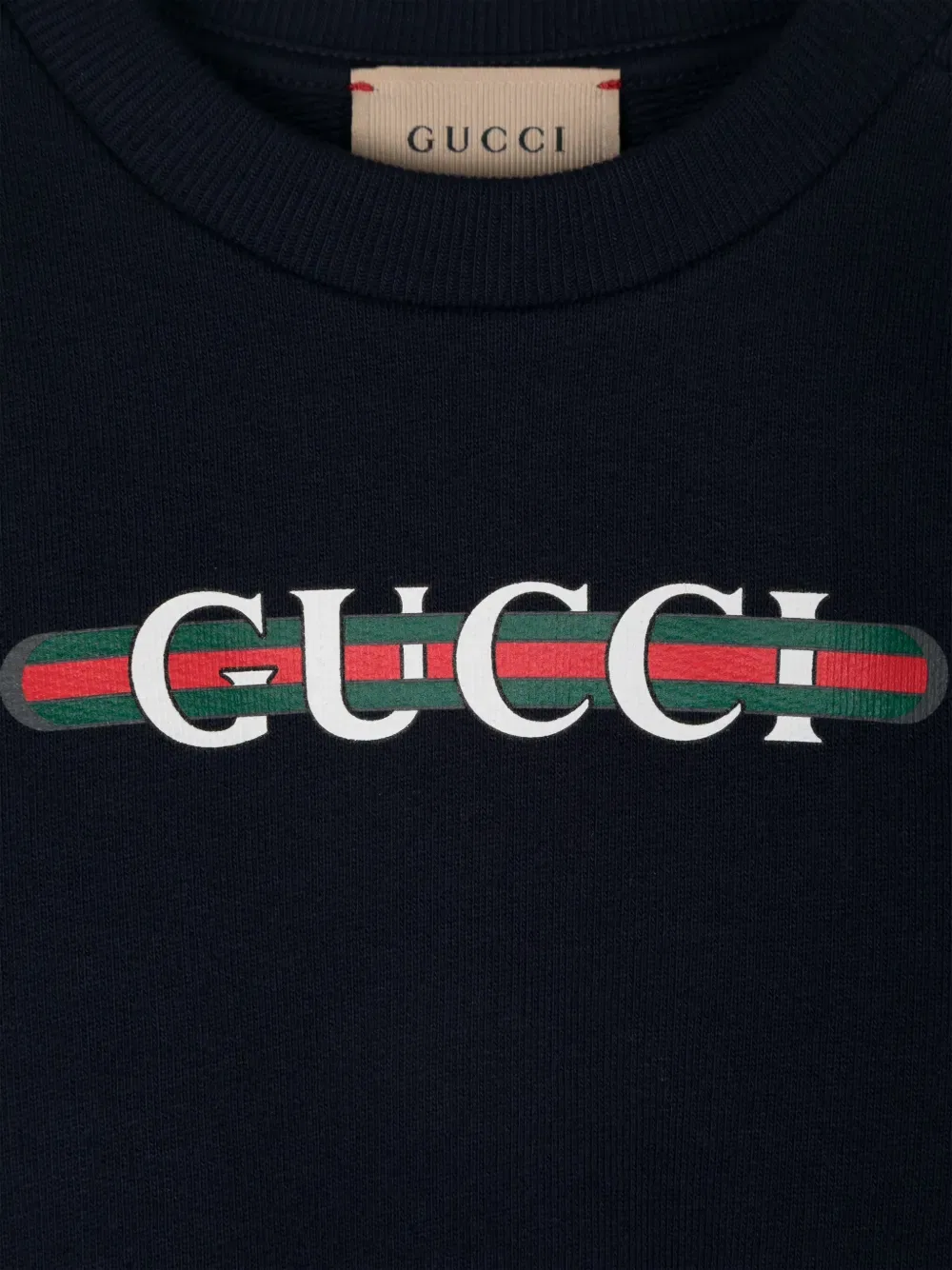 Хлопковая толстовка с принтом Gucci Kids, синий — фото 3