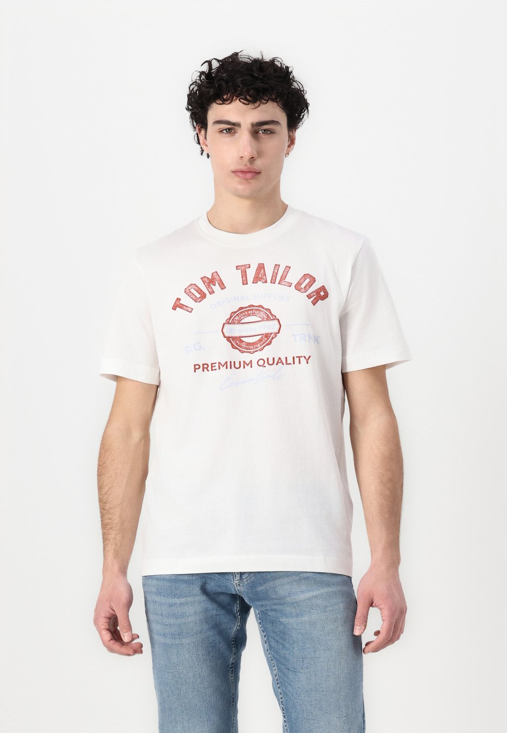

Футболка с принтом LOGO TEE TOM TAILOR, слоновая кость