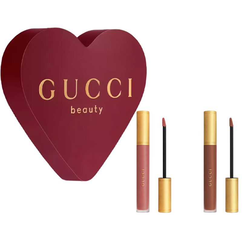 GUCCI Помада Star Dual Color красная коробка блеск для губ матовый легко растушевывается тон 6,5мл+6,5мл — фото 2