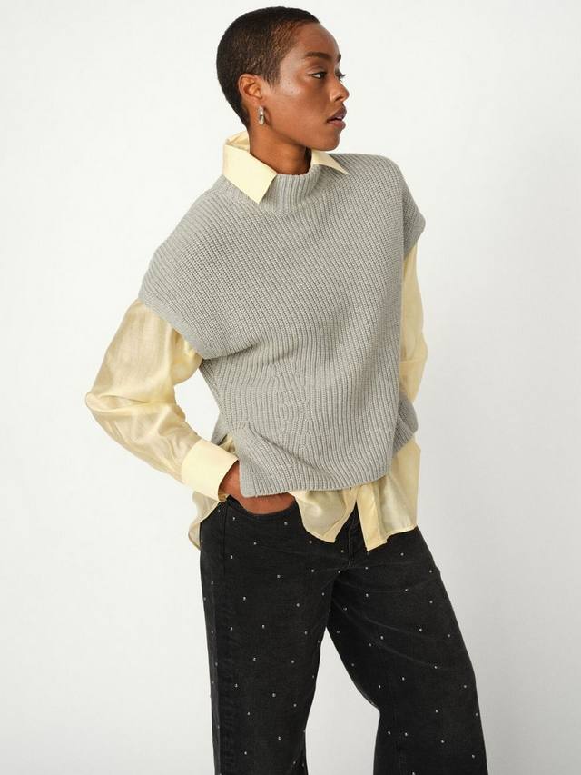 

Biola Bine Cotton майка с каплевидными рукавами и высоким воротником MOS MOSH