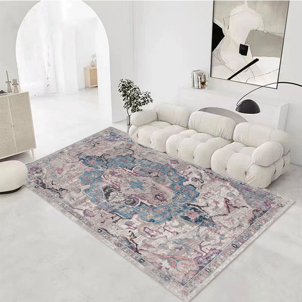 

Бархатный ковер 80 x 120 см, прямоугольный моющийся коврик для гостиной, современный мягкий впитывающий нескользящий коврик Rosikey, серый