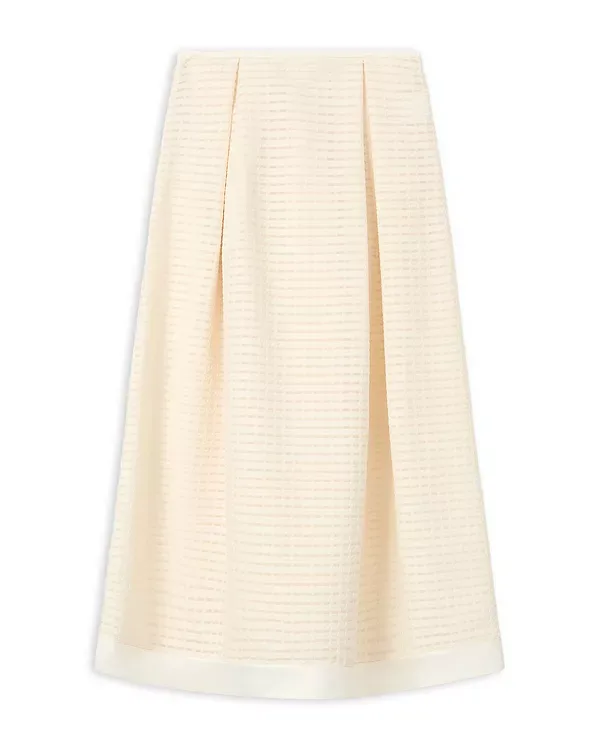 Юбка миди Vichy с 3D жаккардовым узором Emporio Armani, Vanilla — фото 3