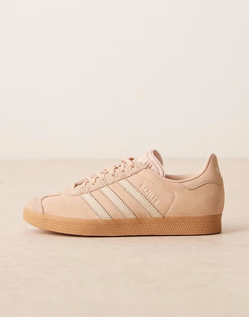 Кроссовки Adidas Originals Gazelle Indoor в румянах и кремовых тонах — фото 2