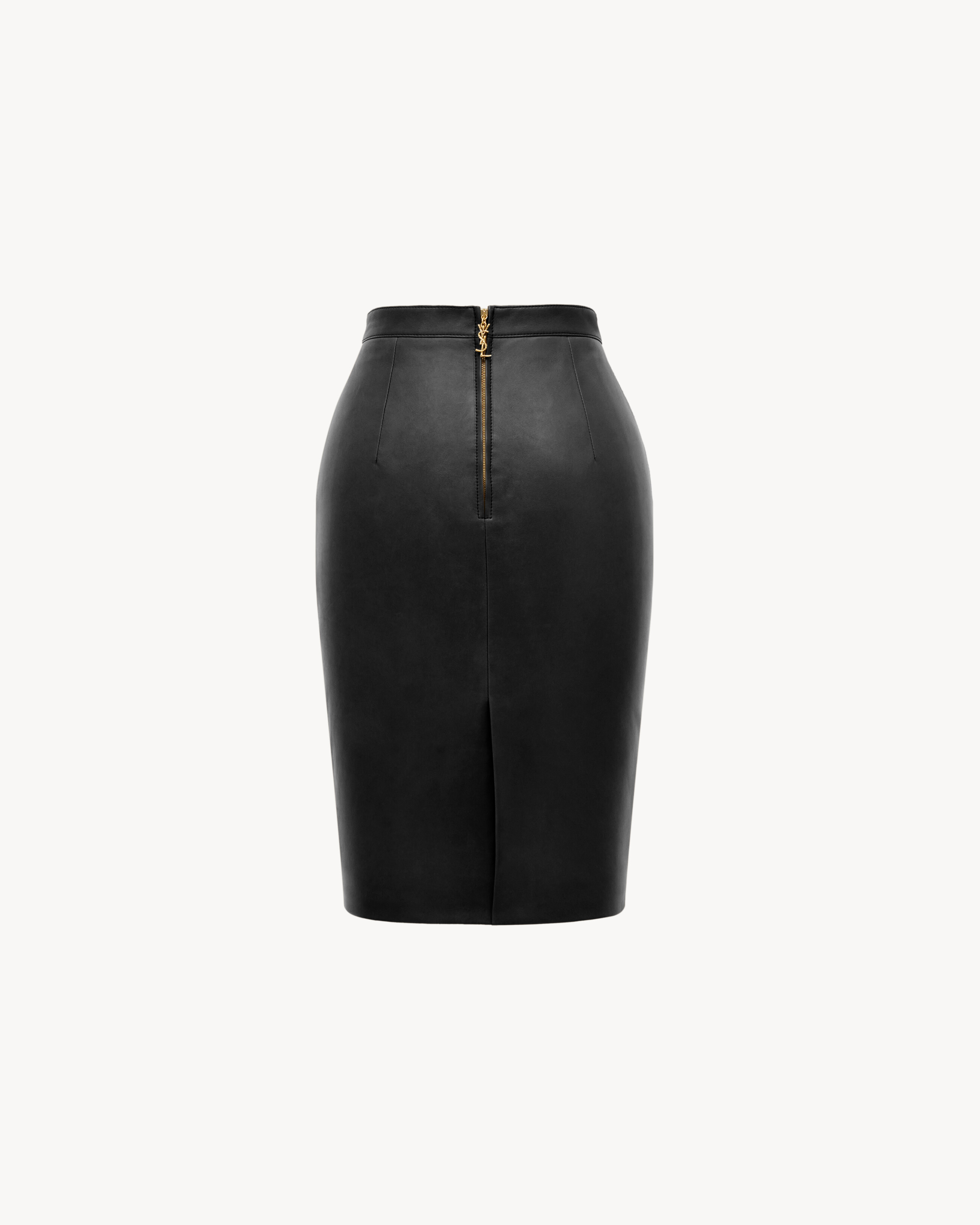 Юбка-карандаш CASSANDRE из овечьей кожи Saint Laurent, черный — фото 2