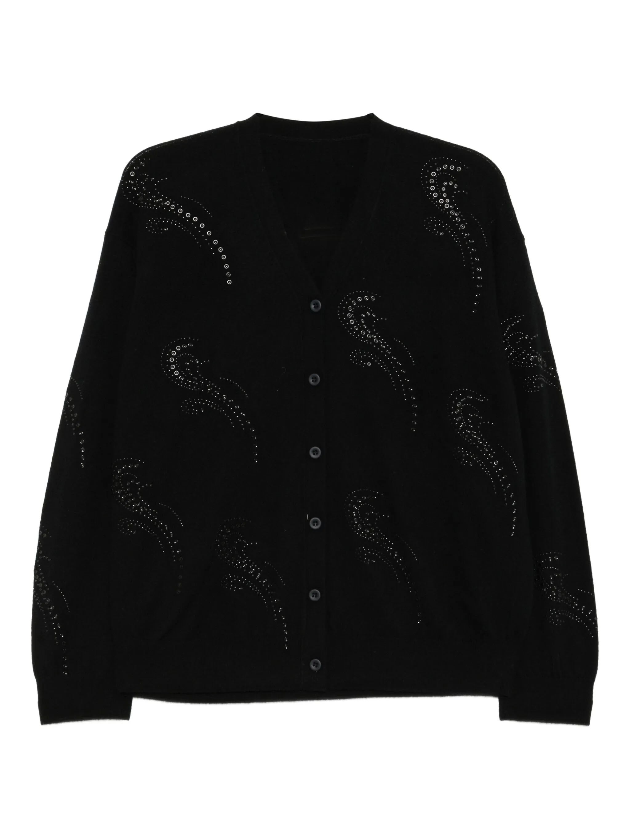 

Шерстяной кардиган свободного кроя Jnby, черный