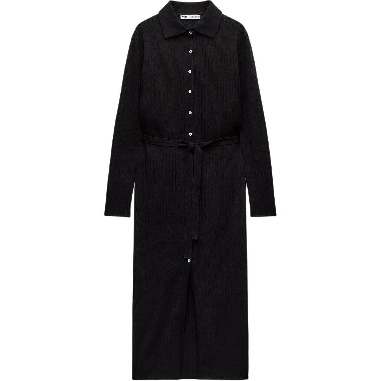 

Платье с длинными рукавами женское черное Zara