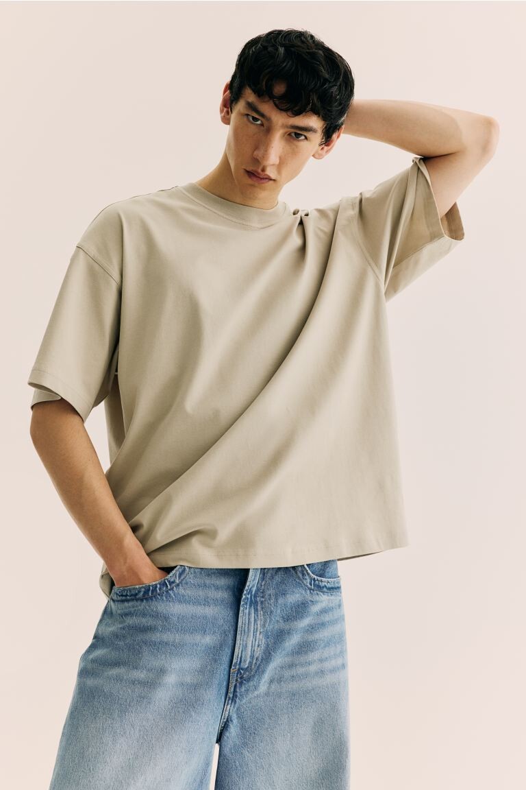 

Футболка свободного кроя H&M, бежевый
