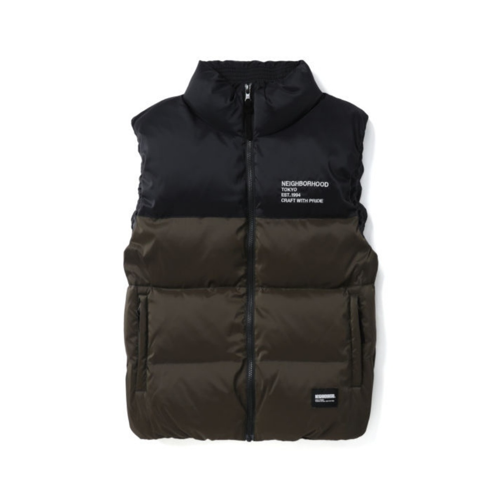 

Мужская пуховая куртка с воротником-стойкой, средней жесткости, другие Neighborhood, зеленый