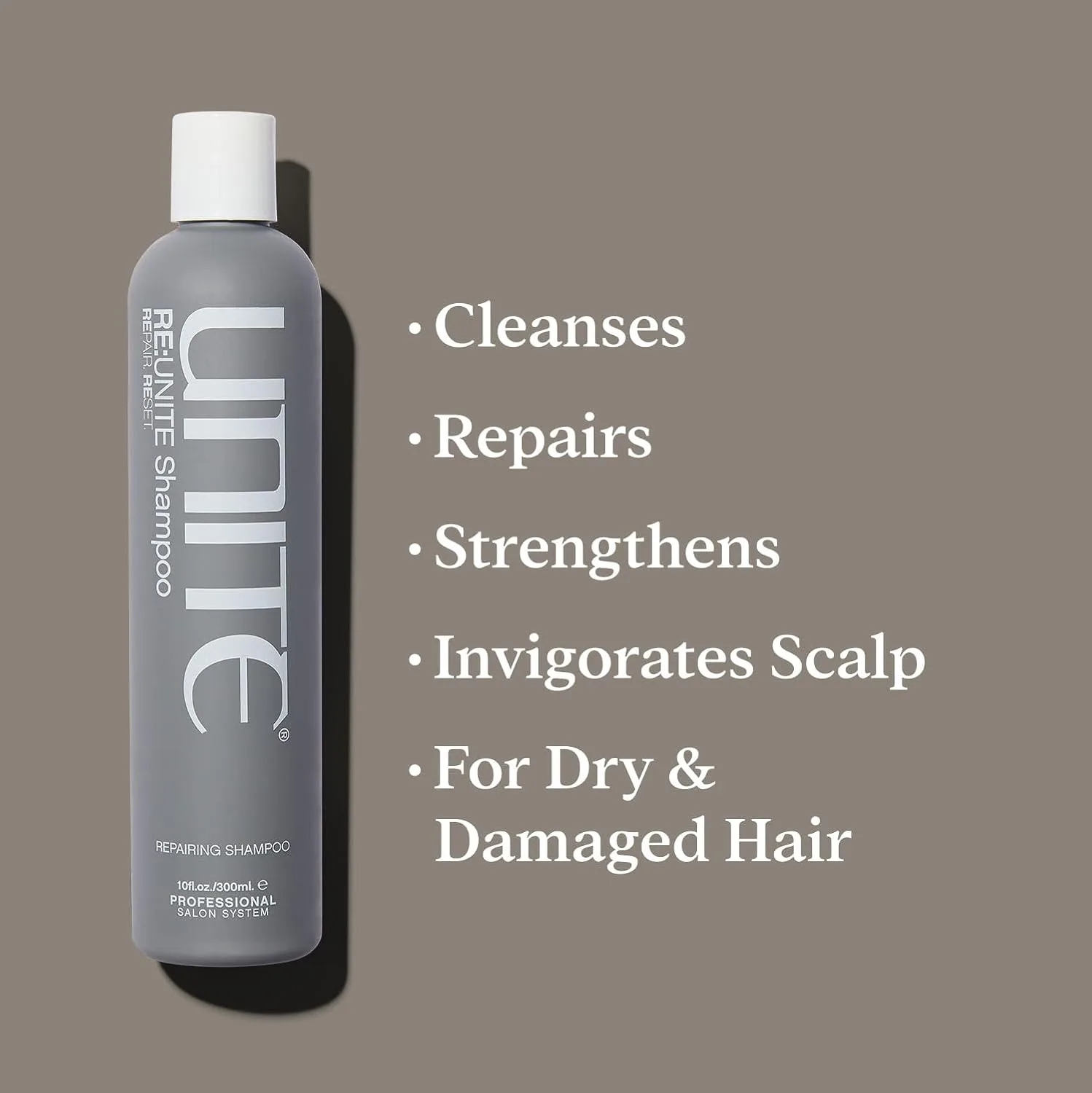 UNITE Hair - RE:UNITE Shampoo - Восстанавливающий шампунь, удаляющий загрязнения, укрепляющий волосы и восстанавливающий pH-баланс - Идеально подходит для сухих или поврежденных волос, 283 мл — фото 2