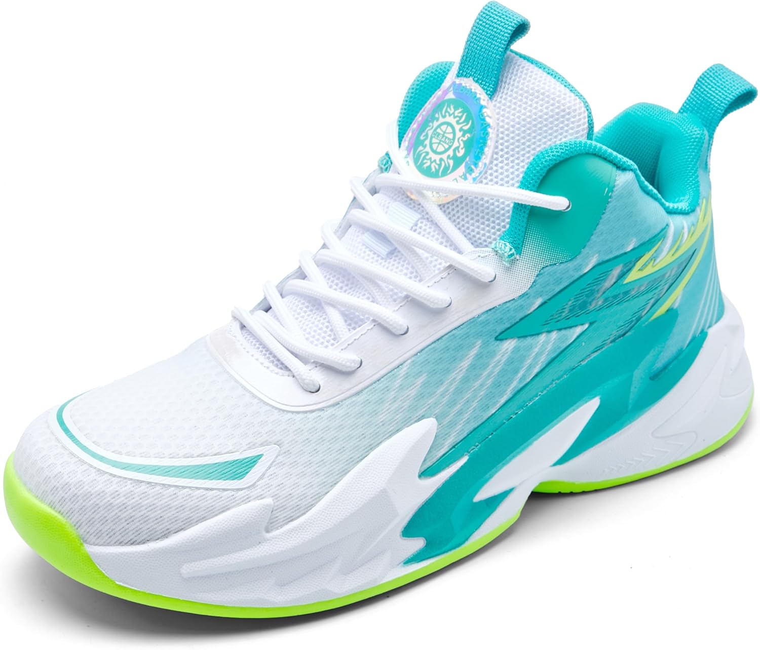 

Мужские кроссовки Graffiti для баскетбола с высокими берцами, спортивная обувь с противоскользящей резиновой подошвой для спорта в помещении и на улице, для бега и тренировок, уличная одежда Kniaiwx, белый/зеленый