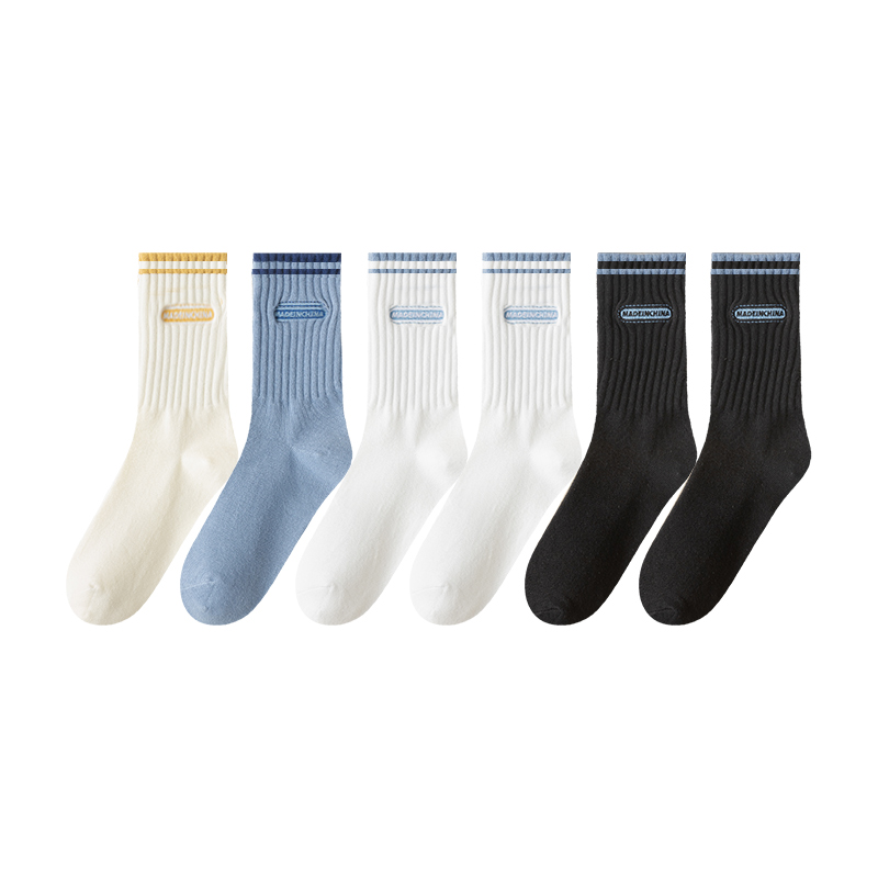 

Носки до середины голени мужские, 6 пар MIIOW, 6 Pack (White 2+Black 2+Blue+Milk White)