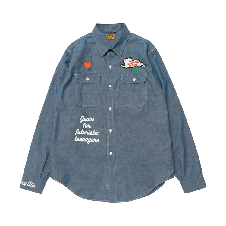 

Рубашка Human Made Chambray 'Blue', синий