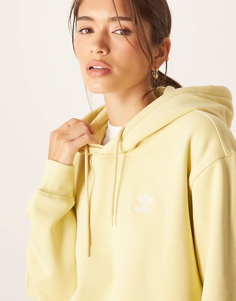 Базовый худи Adidas Originals в пудрово-желтом цвете — фото 4