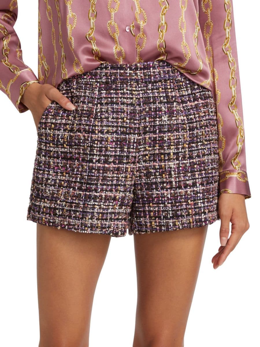 

Твидовые шорты Ashton L'AGENCE, цвет Purple Multi Tweed