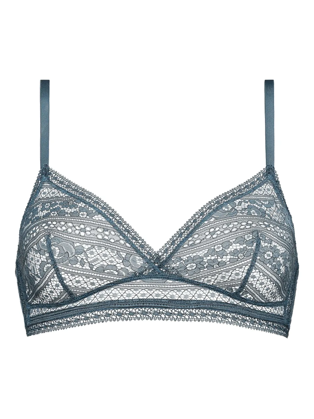 

Бюстгальтер Intriguée с треугольными чашками и кружевом Eres, синий