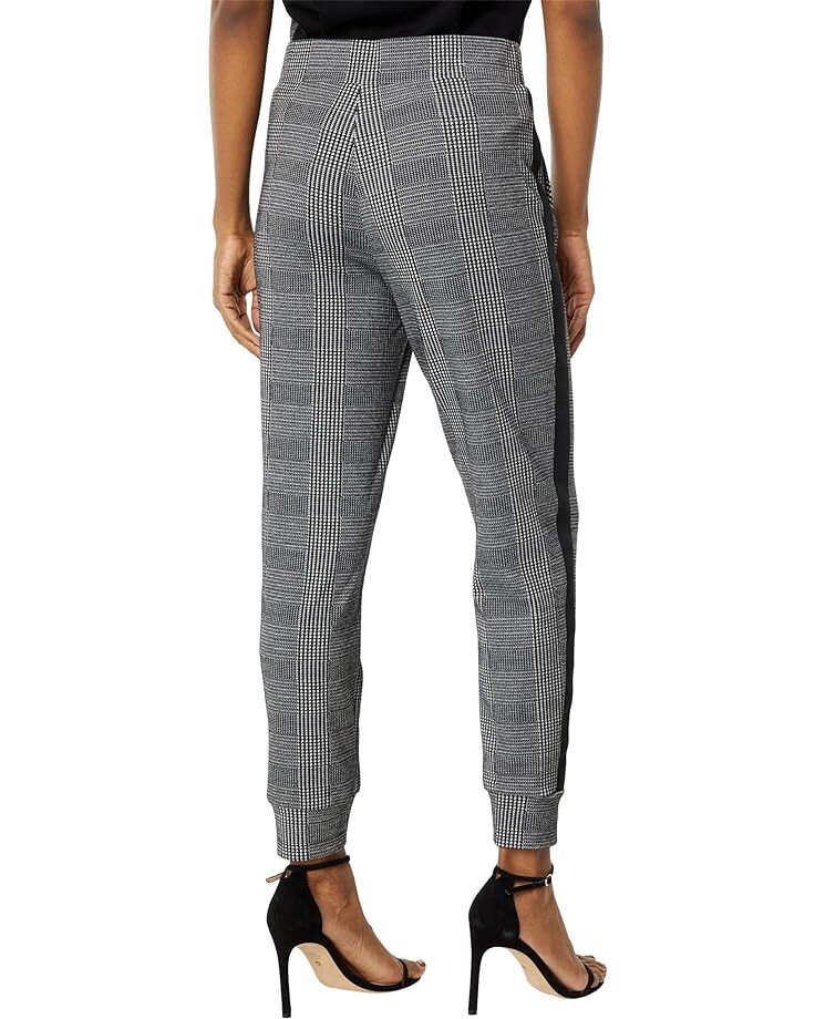 

Брюки Anne Klein Side Stripe Pull-On Plaid Joggers, цвет Anne Black/Anne White
