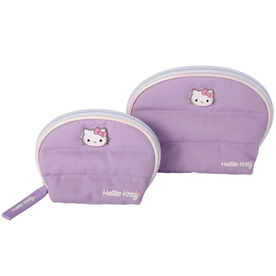 Косметичка Sanrio фиолетового цвета, большая и маленькая, куполообразная Hello Kitty