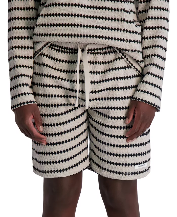 

Мужские шорты Relaxed Fit Textured Wavy Striped 8.5" KARL LAGERFELD PARIS, коричневый/бежевый