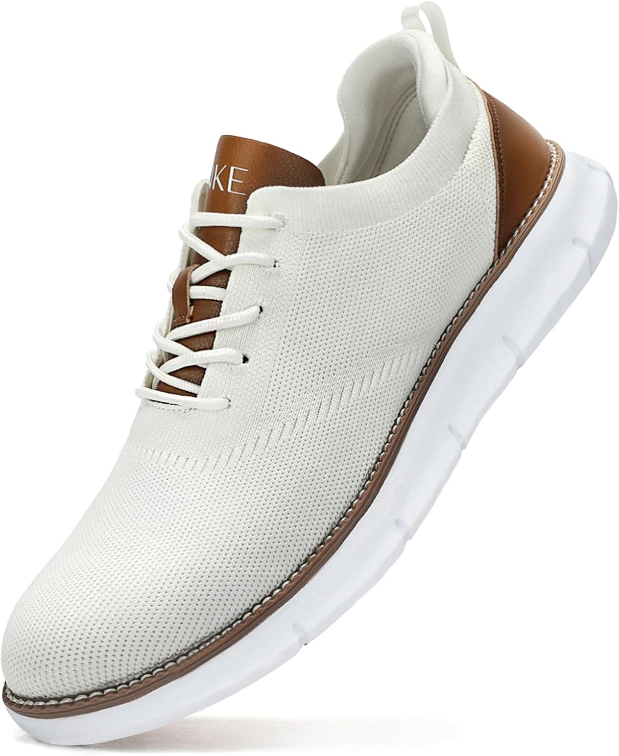 

Мужские сетчатые туфли на шнуровке, повседневные деловые оксфорды, легкие дышащие кроссовки для ходьбы, удобная обувь с толстой подошвой, теннисная обувь Svnke, белый