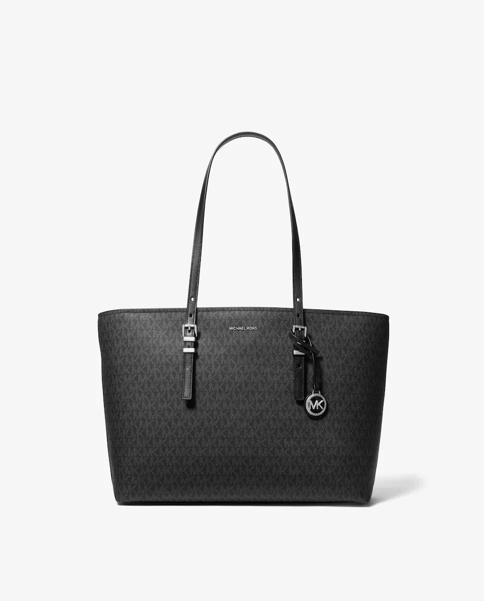 

Сумка-тоут Quinn с принтом логотипов Michael Michael Kors, черный