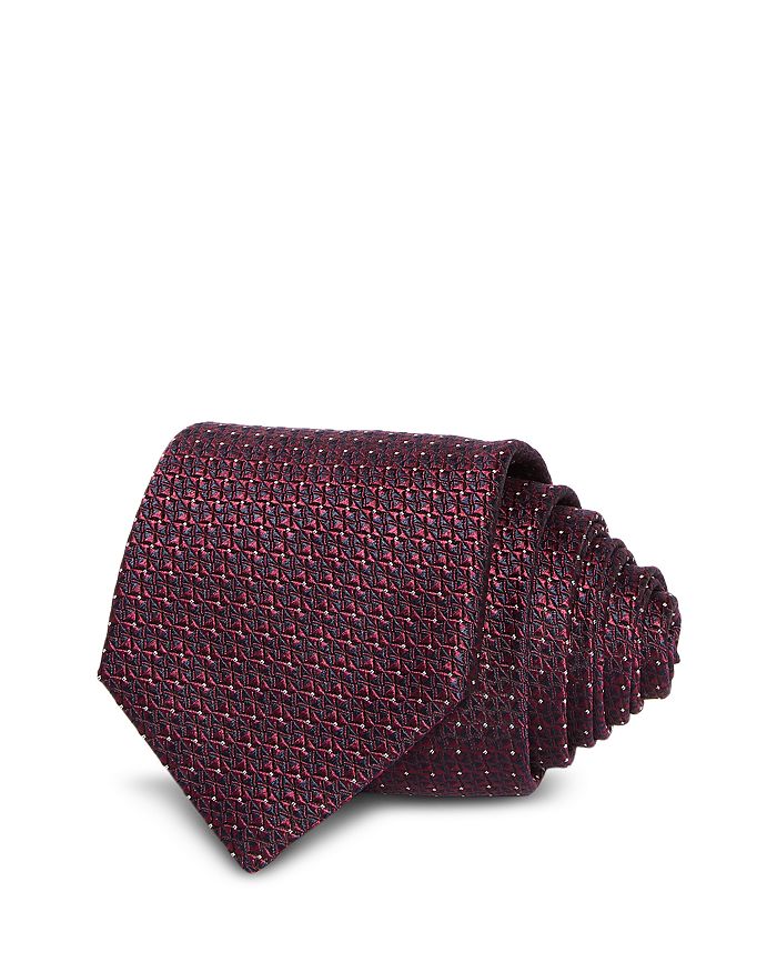 

Шелковый классический геометрический галстук Canali, красный