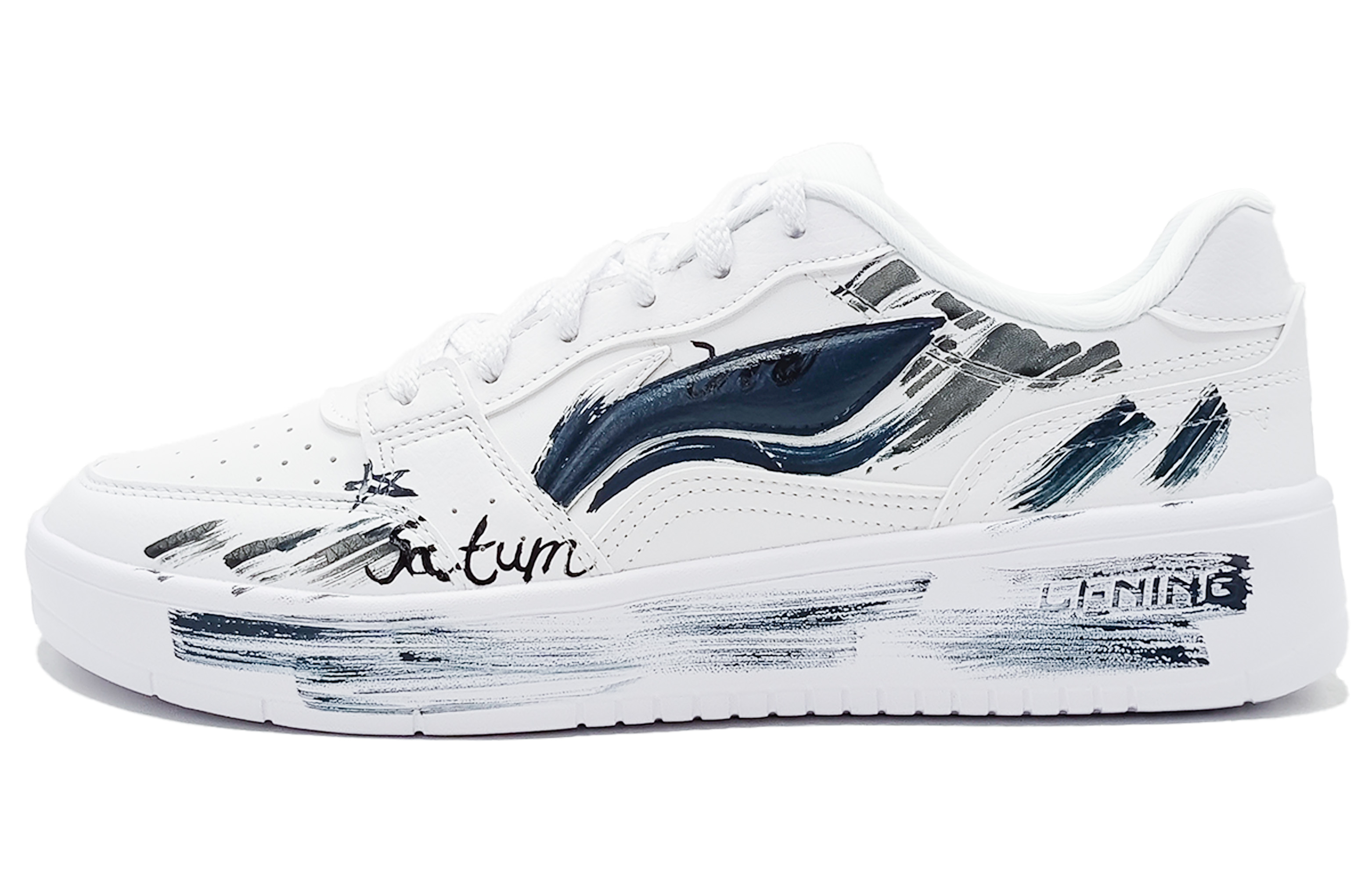 

LINING Кроссовки для скейтбординга Acer Truncatum с противоскользящей амортизацией и износостойкостью, низкие, мужские, белые, черные